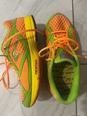 Newton women’s Neon Orange and Lime Green Running Sneakers